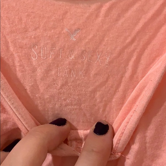 American Eagle Pink Crop Tank Top - Picture 3 of 3